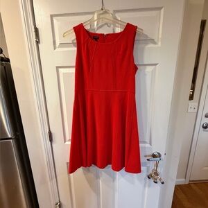 Talbots Bold Red Sleeveless Midi Dress